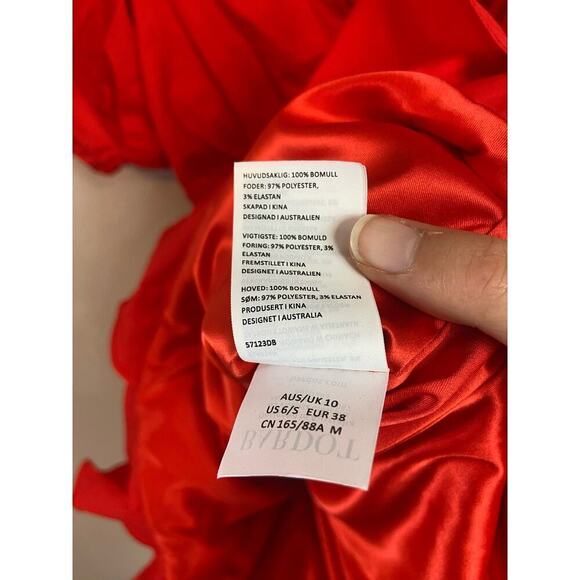 Bardot The amie Dress in flame orange  US size 6 - Picture 6 of 7